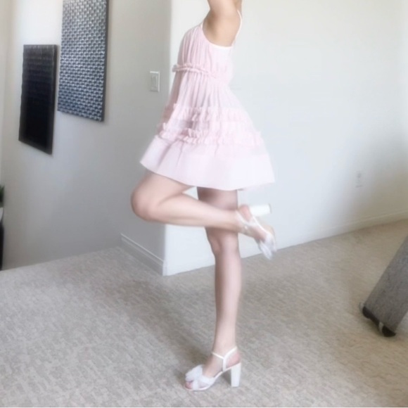 Zara Pink Ruffled Mini Dress - Picture 4 of 8